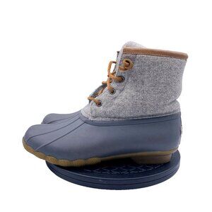 Sperry Top-Sider Saltwater boots Wool Embossed Duck Boot Gray women's size 7.5